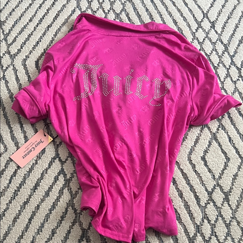 Juicy Couture Fuchsia Crown Embellished Sleep Shirt - Picture 2 of 4